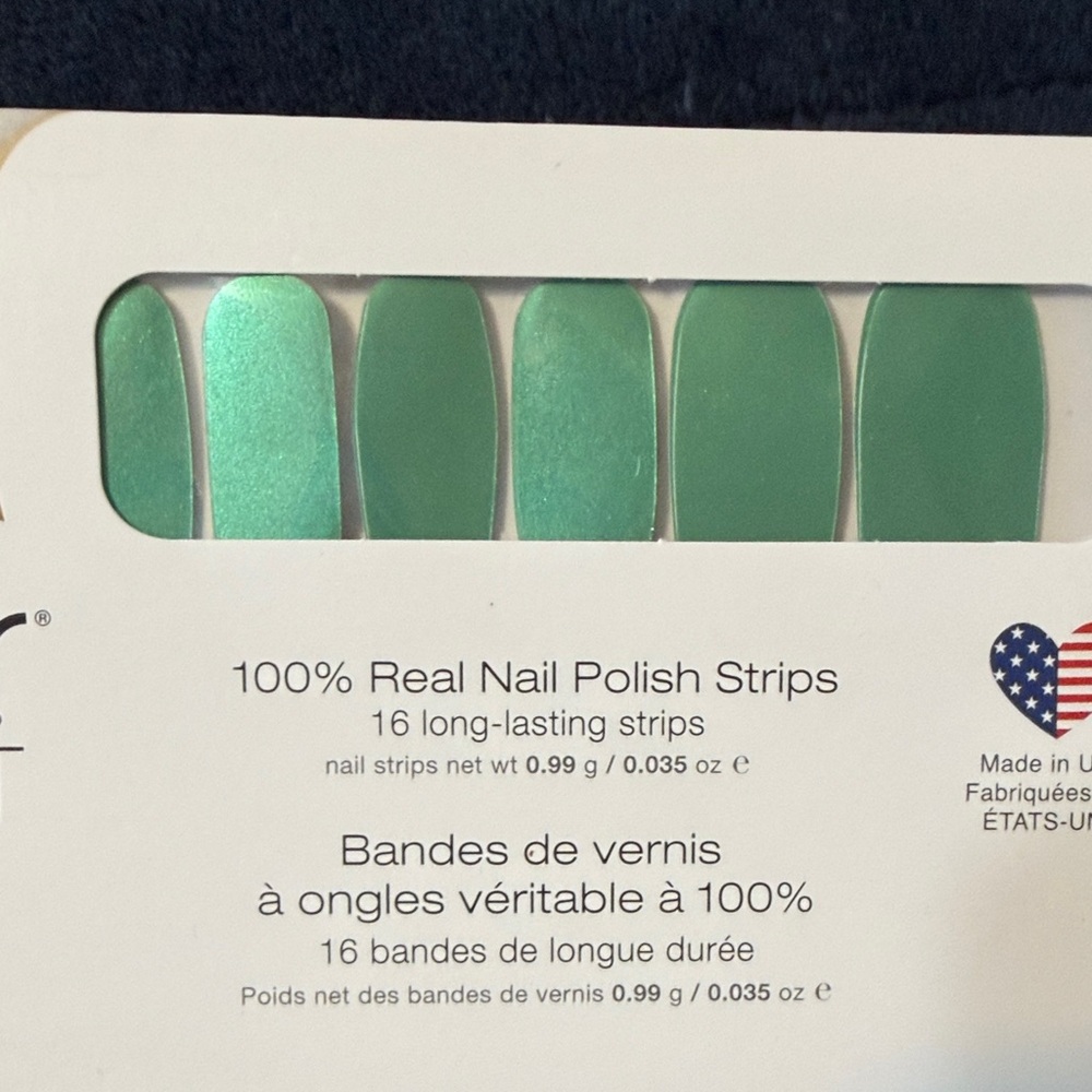 Color Street Green Shimmer Press-On Nail Strips Viva la Vida
